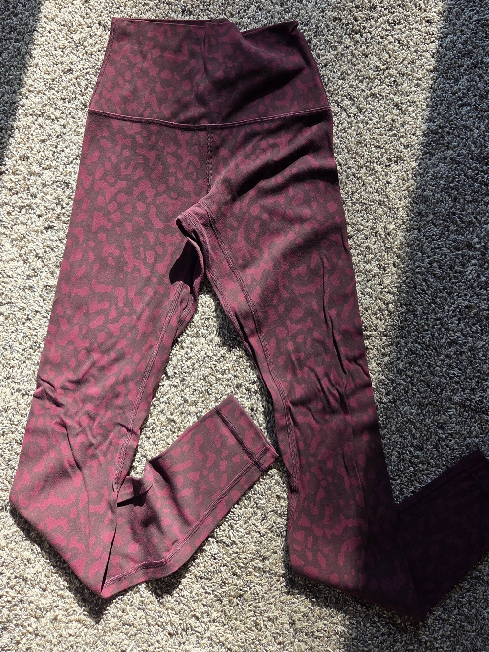 lululemon athletica Dark Burgundy Leopard High-Rise Leggings